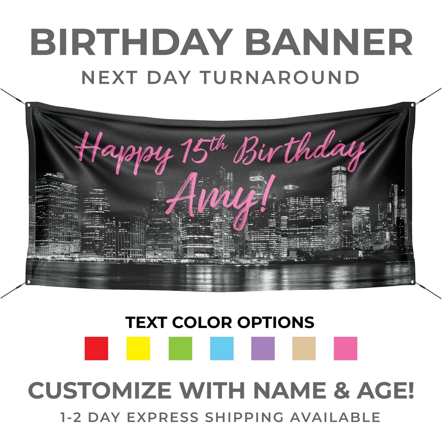 New York Themed Birthday Banner