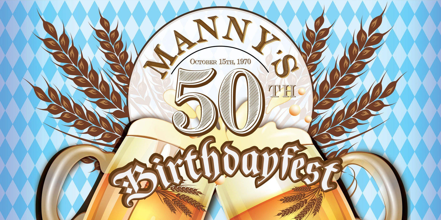 Personalized Oktoberfest Birthday Banner Party Decoration - HomeHaps
