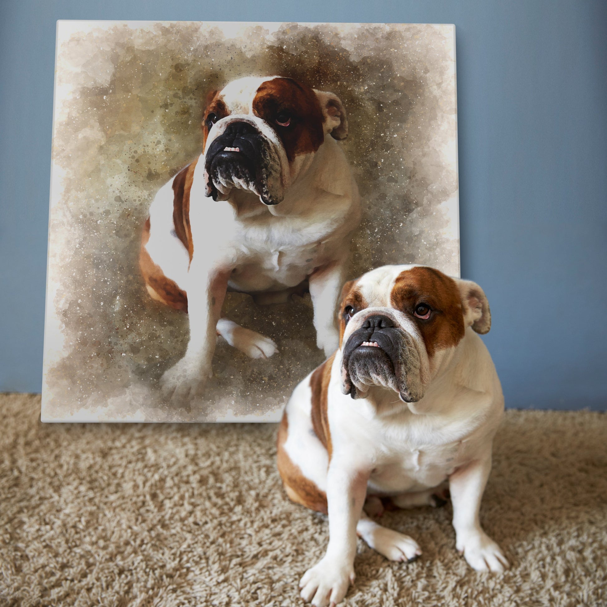 Custom Watercolor Pet Portrait On Premium Canvas