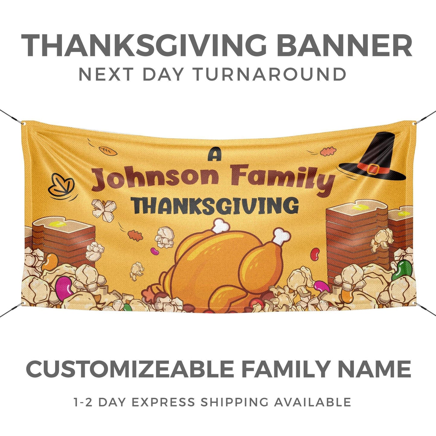 Popcorn and Jelly Beans Thanksgiving Banner - HomeHaps