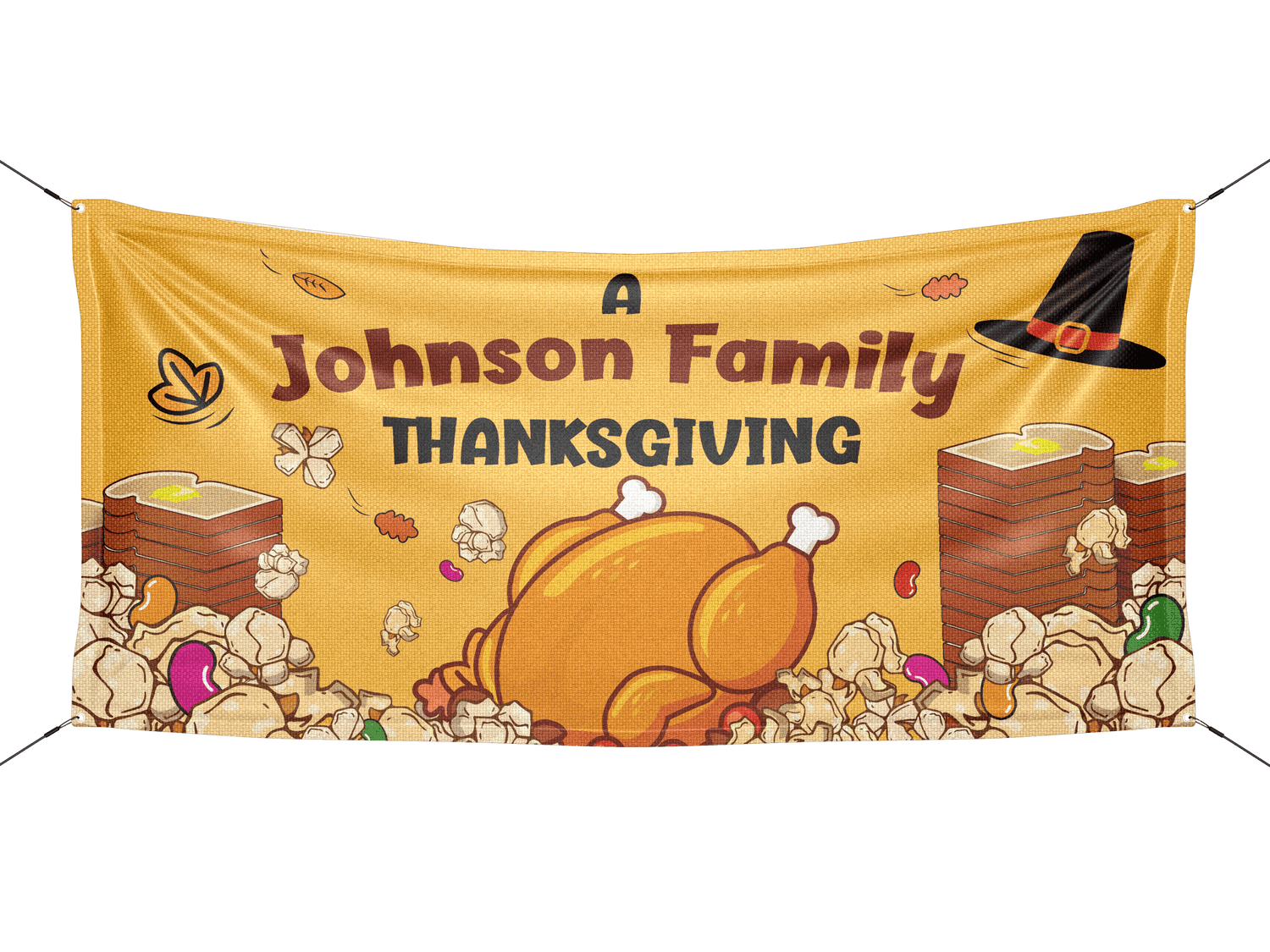 Popcorn and Jelly Beans Thanksgiving Banner - HomeHaps