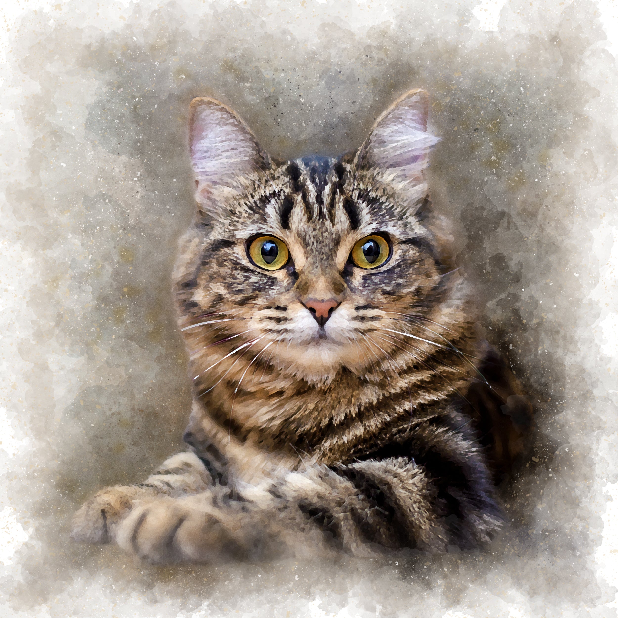 Custom Watercolor Pet Portrait On Premium Canvas