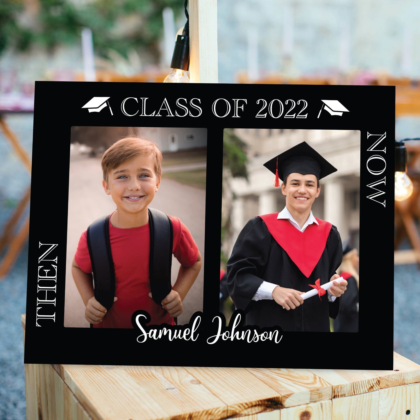 Personalized Then and Now Graduation Welcome Sign