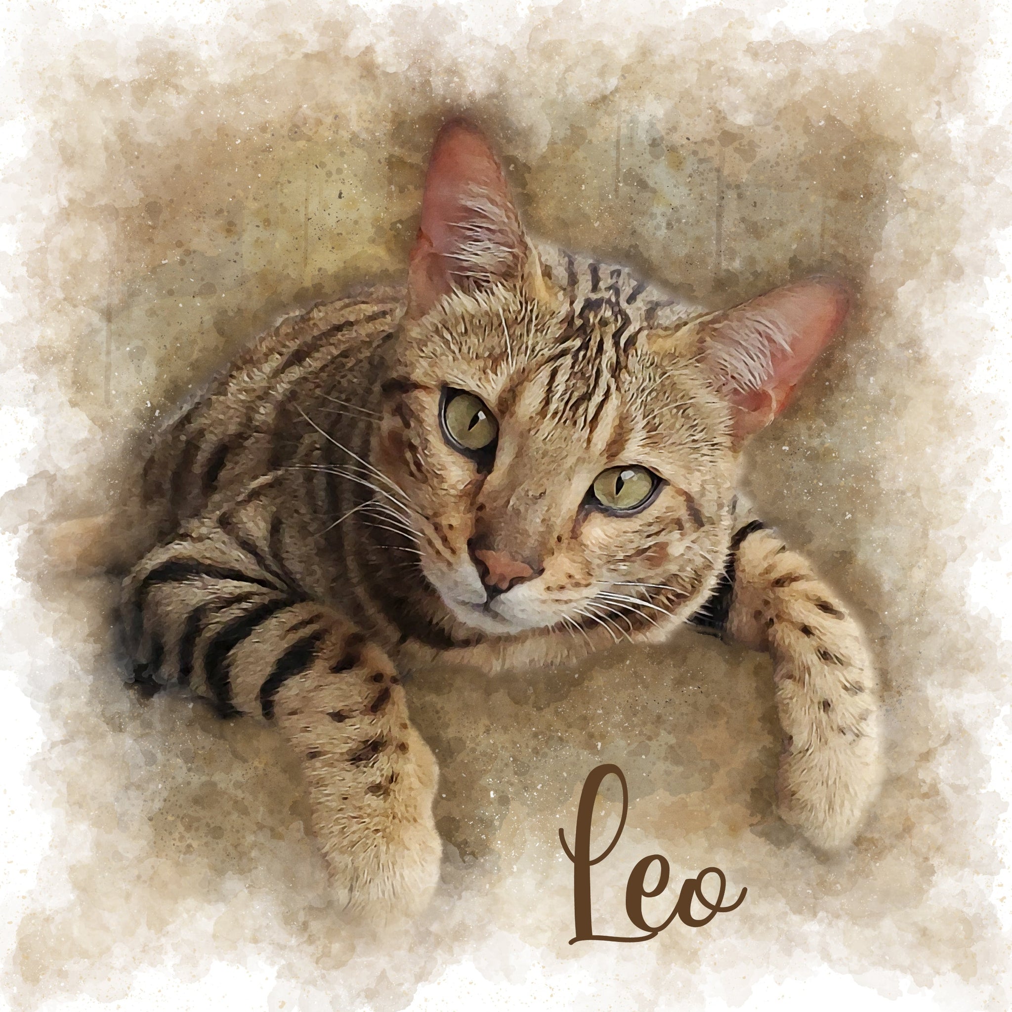 Custom Watercolor Pet Portrait On Premium Canvas