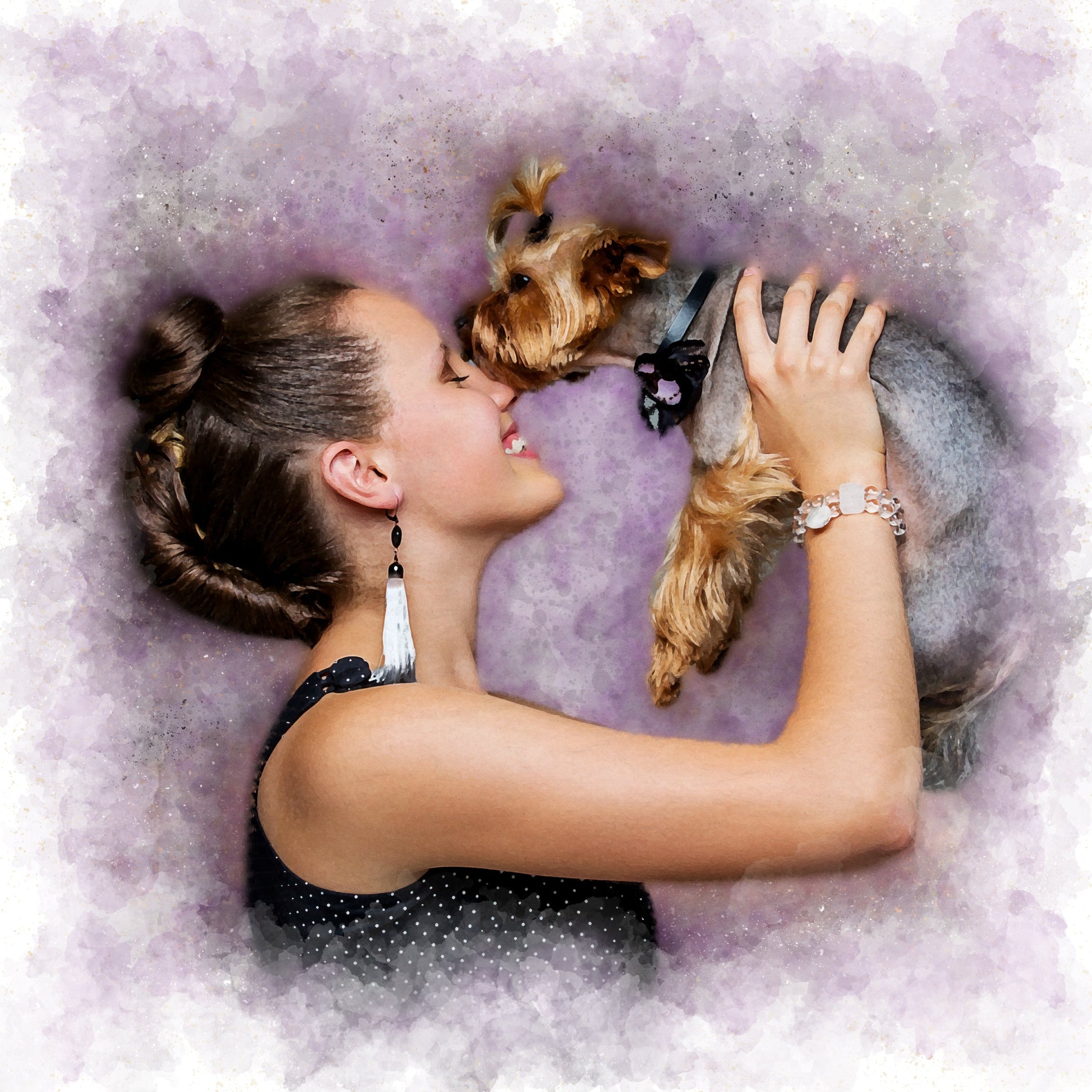 Custom Watercolor Pet Portrait On Premium Canvas