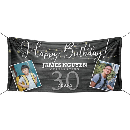 Rustic Wood Birthday Banner - HomeHaps