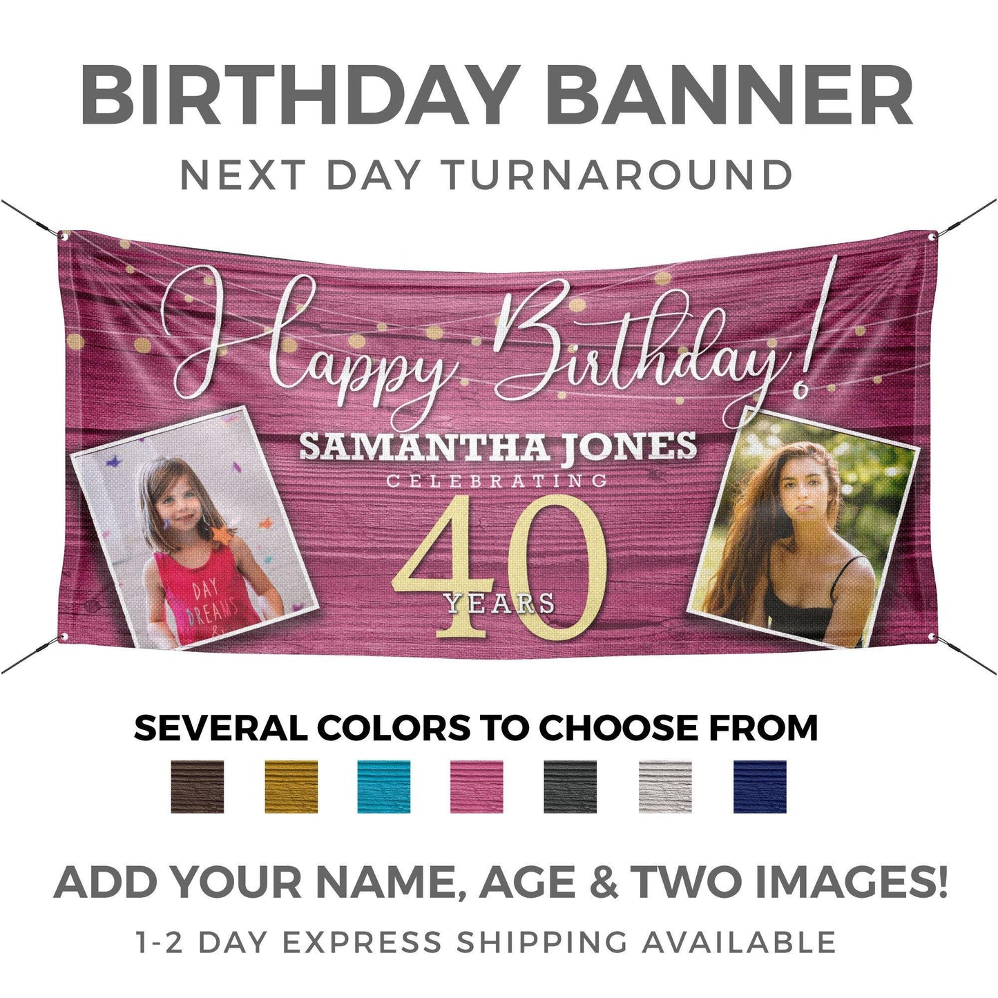 Rustic Wood Birthday Banner - HomeHaps