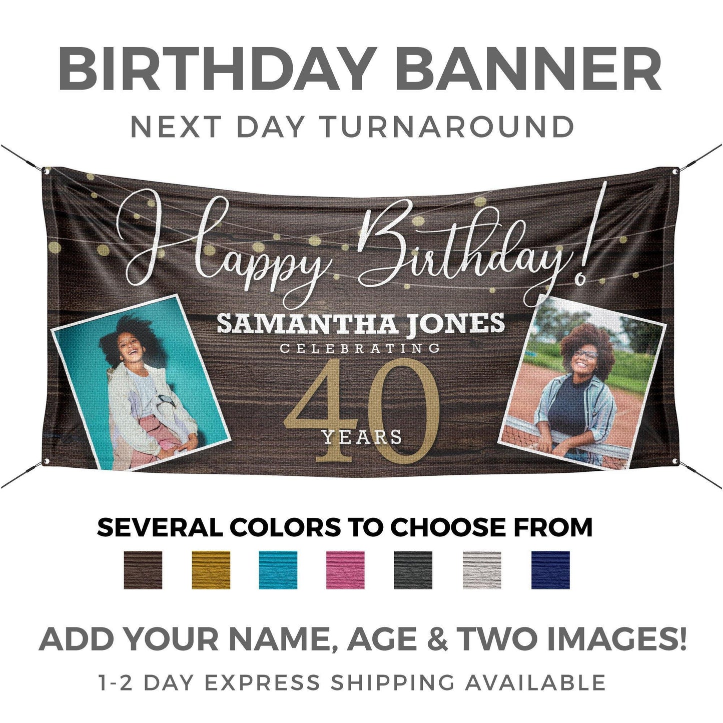 Rustic Wood Birthday Banner - HomeHaps