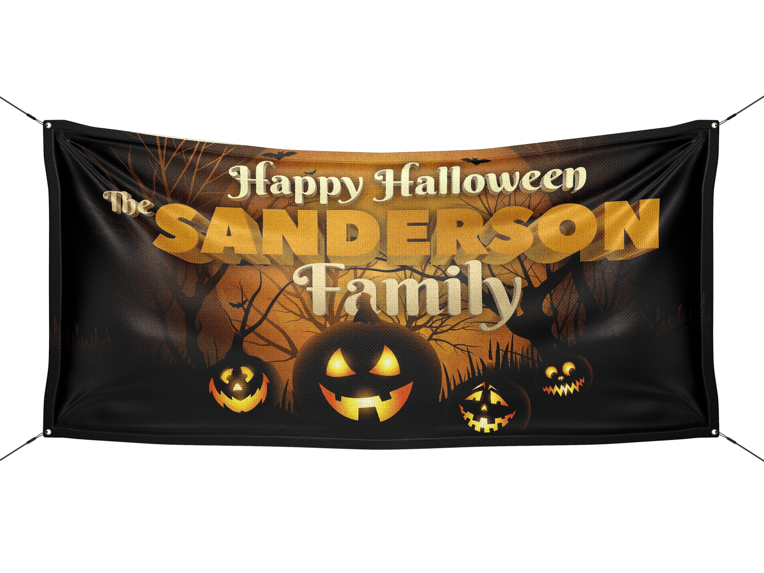 Spooky Pumpkin Personalized Halloween Banner - HomeHaps