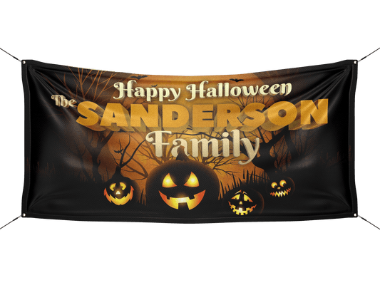 Spooky Pumpkin Personalized Halloween Banner - HomeHaps